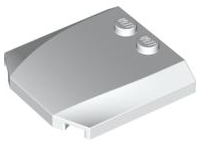 Brick Wedged, Curved Triple 4 x 4 x 2/3 with 2 Studs in White