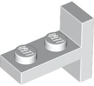 Bracket 1 x 2 with 1 x 2 Vertical Studs in White