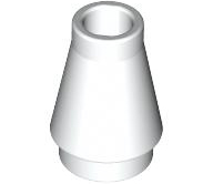 Cone 1 x 1 [No Top Groove] in White