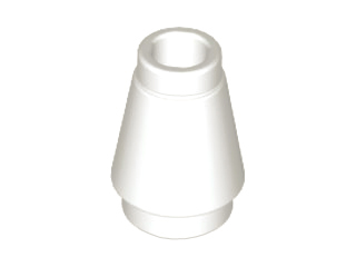 Cone 1 x 1 [Top Groove] in White