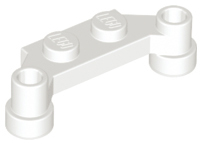 Plate Special 1 x 4 Offset with Bar Holes in White