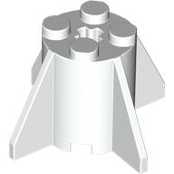 Brick Round 2 x 2 x 2 with Axle Hole and Fins in White