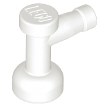 Tap 1 x 1 without Hole in Spout in White