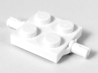 Plate Special 2 x 2 with Wheel Holders in White