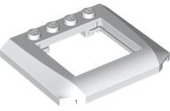 Brick Wedged, Curved Triple 4 x 4 x 2/3 with 4 Studs, 4 x 3 Cutout in White
