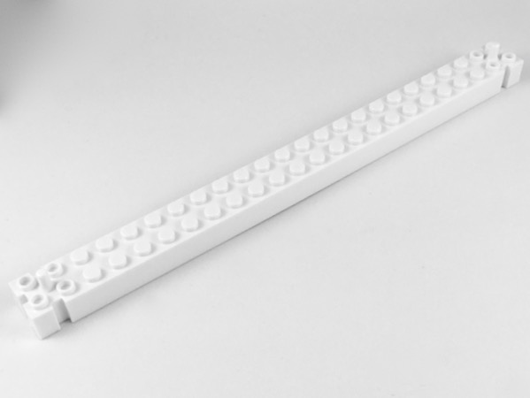 Brick Special 2 x 24 with 2 End Pegs in White