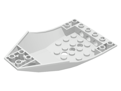Brick Wedged, Curved Inverted 10 x 6 x 2 Cockpit in White