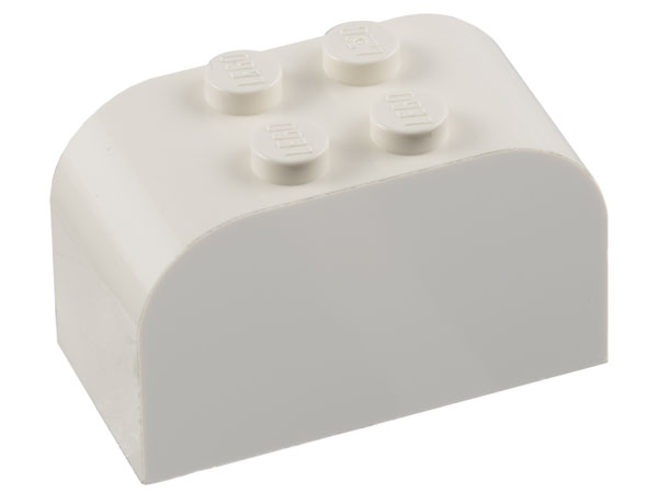Brick Curved 2 x 4 x 2 Double [Plain] in White