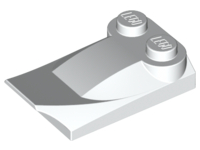 Brick Wedged, Curved 2 x 3 x 2/3 Two Studs, Wing End in White