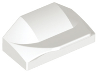 Brick Wedged, Curved 1 x 2 x 2/3 No Studs, Wing End in White