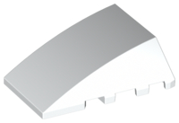 Brick Wedged, Curved 4 x 4 No Top Studs in White