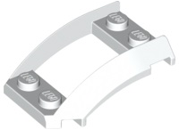 Wheel Arch, Curved Wedge 4 x 3 with 2 x 2 Opening and 4 Studs in White