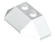 Brick Wedged, Sloped 45° 2 x 4 Triple in White