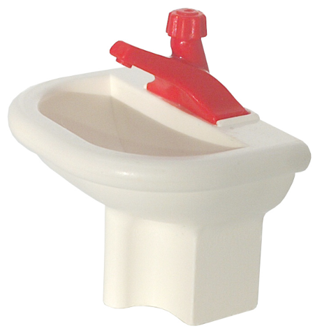 Fabuland Washbasin with Red Tap in White