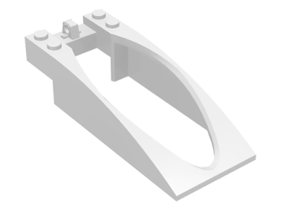 Windscreen 10 x 4 x 2 Curved with Bubble Cutout and Single Hinge Finger in White