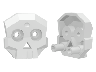 Skull 1 x 4 x 3 Relief with Two Pins in White