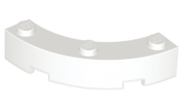 Brick Round Corner 4 x 4 Macaroni Wide with 3 Studs in White