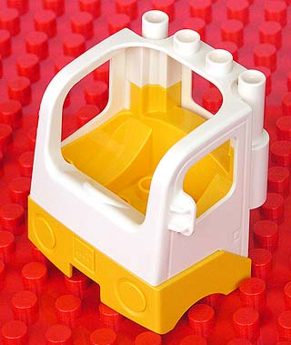 Duplo Truck Semi-Tractor Cab with Yellow Base in White