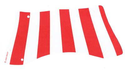 Sail, Curved Bottom with Red Stripes Print in White
