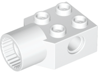 Technic Brick Special 2 x 2 with Pin Hole, Rotation Joint Socket in White