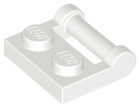 Plate Special 1 x 2 [Side Handle Closed Ends] in White