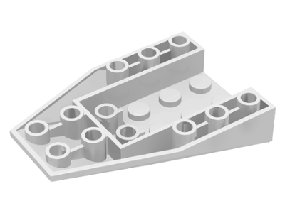 Brick Wedged, Sloped Inverted 6 x 4 with 2 Stud Connections in White