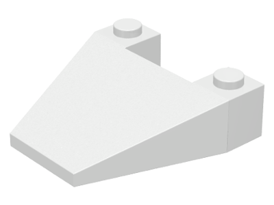 Brick Wedged, Sloped 4 x 4 Taper in White