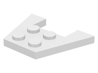 Wedge Plate 3 x 4 without Stud Notches in White