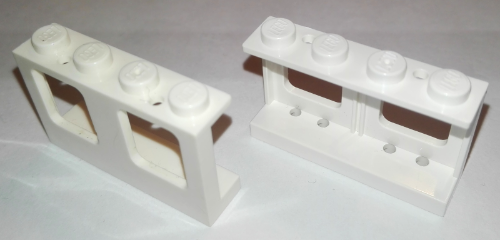 Window 1 x 4 x 2 Plane, Solid Studs in White