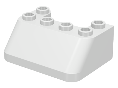 Windscreen 3 x 4 x 1 1/3 with 6 Studs on Top in White