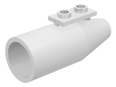 Engine Smooth Large, Cone Back [1 x 2 Thin Top Plate] in White