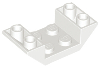 Brick Sloped Inverted 45° 4 x 2 Double with 2 x 2 Recessed in White
