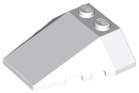 Brick Wedged, Sloped 4 x 4 Triple, Stud Notches in White