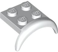 Wheel Arch, Mudguard 2 x 3 x 1 1/3 with 2 x 2 Plate in White