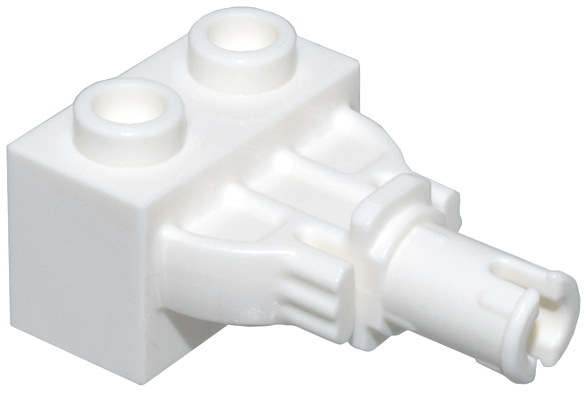 Brick Special 1 x 2 with Rotation Joint Pin in White
