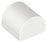 Brick Curved 1 x 1 x 2/3 Double Curved Top, No Studs in White