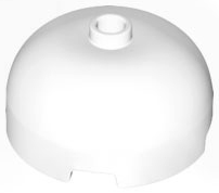 Brick Round 3 x 3 Dome with Center Stud in White