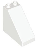 Duplo Brick 4 x 2 x 3 Slope 45° in White