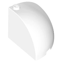 Brick Round Corner 4 x 4 x 3 Quarter Dome Top in White