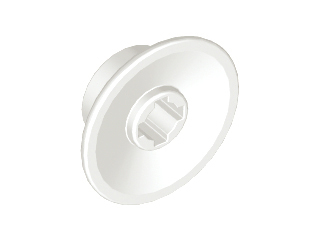 Train Wheel Small, hole notched for wheels holder pin in White