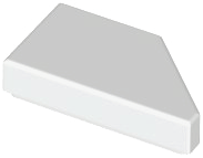 Tile 1 x 2 with Stud Notch Left in White