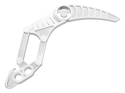 Large Figure Weapon, Claw / Fang, 2 Pin Holes (Visorak Suukorak) in White