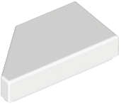 Tile 1 x 2 with Stud Notch Right in White