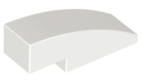 Brick Curved 3 x 1 No Studs in White