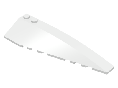 Brick Wedged, Curved 10 x 3 Right in White