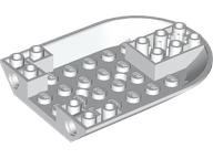 Aircraft Fuselage Curved Forward 6 x 8 Bottom with 2 Pin Holes in White