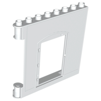 Duplo Building Wall 1 x 8 x 6 with Door Opening in White