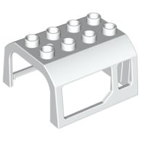 Duplo Train Locomotive Cabin Roof 2 x 4 Studs in White