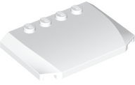 Brick Wedged, Curved Triple 4 x 6 x 2/3 with 4 Studs in White