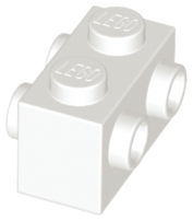 Brick Special 1 x 2 with Studs on 2 Sides in White